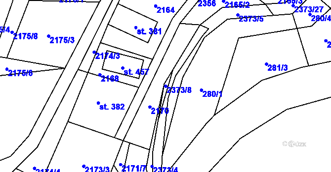 Parcela st. 2373/8 v KÚ Rovensko pod Troskami, Katastrální mapa