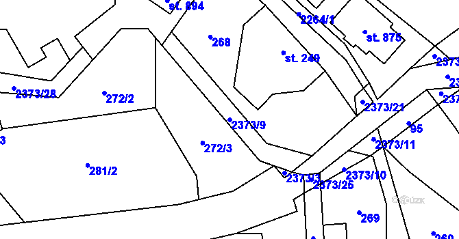Parcela st. 2373/9 v KÚ Rovensko pod Troskami, Katastrální mapa