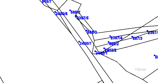 Parcela st. 2400/7 v KÚ Rovensko pod Troskami, Katastrální mapa