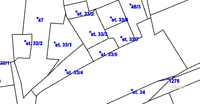 Parcela st. 33/5 v KÚ Rovina, Katastrální mapa