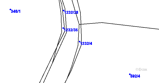 Parcela st. 1232/4 v KÚ Rovina, Katastrální mapa