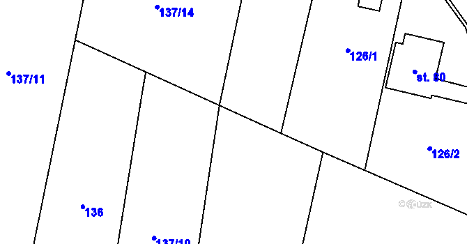 Parcela st. 137/7 v KÚ Rovina, Katastrální mapa