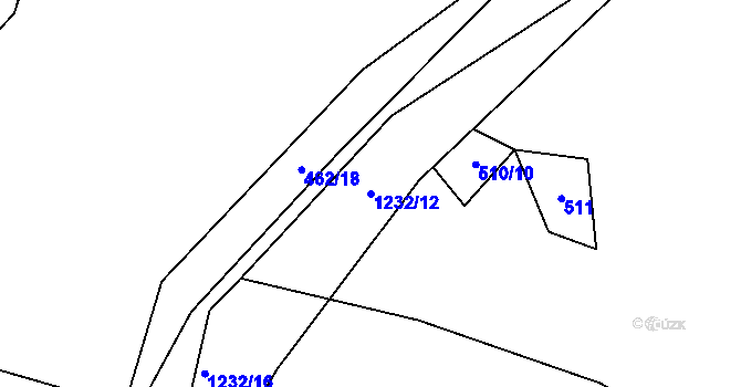 Parcela st. 1232/12 v KÚ Rovina, Katastrální mapa