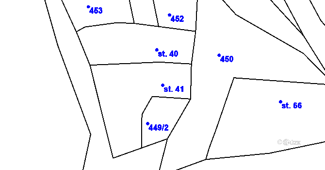 Parcela st. 41 v KÚ Rovná u Strakonic, Katastrální mapa