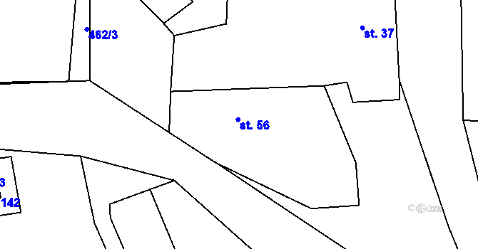 Parcela st. 56 v KÚ Rovná u Strakonic, Katastrální mapa
