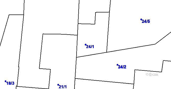 Parcela st. 24/1 v KÚ Rovná u Strakonic, Katastrální mapa