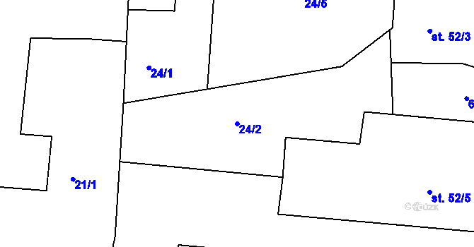 Parcela st. 24/2 v KÚ Rovná u Strakonic, Katastrální mapa