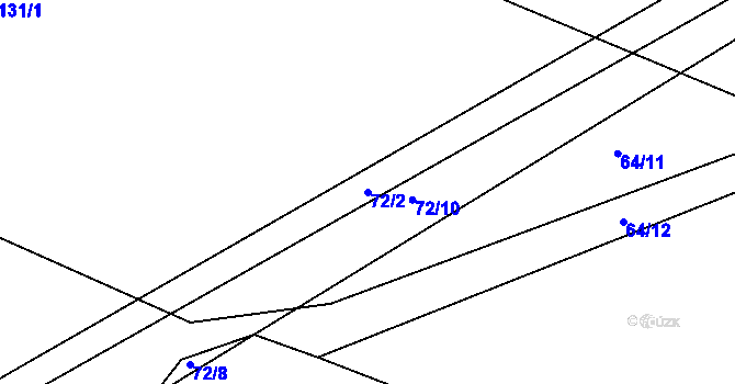 Parcela st. 72/2 v KÚ Rovná u Strakonic, Katastrální mapa