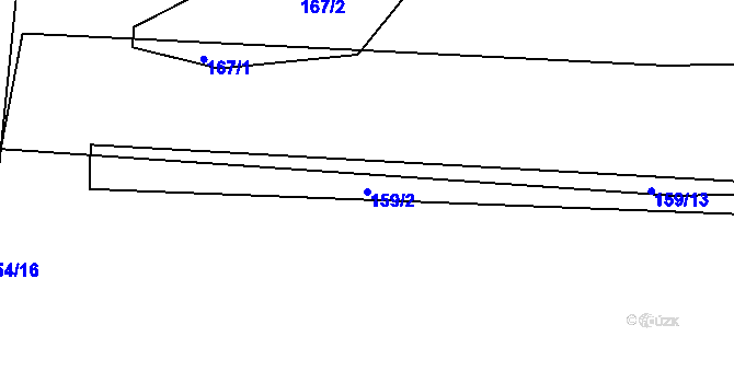 Parcela st. 159/2 v KÚ Rovná u Strakonic, Katastrální mapa