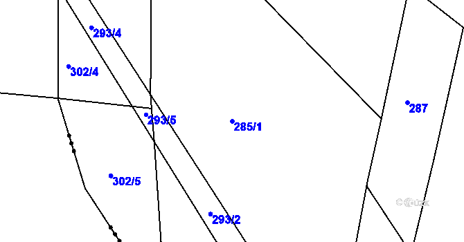 Parcela st. 285/1 v KÚ Rovná u Strakonic, Katastrální mapa