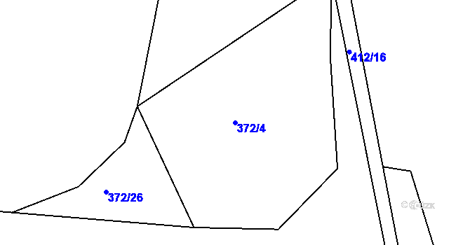 Parcela st. 372/4 v KÚ Rovná u Strakonic, Katastrální mapa