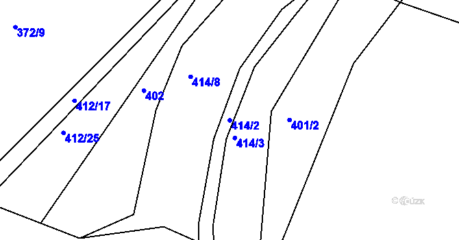Parcela st. 414/2 v KÚ Rovná u Strakonic, Katastrální mapa