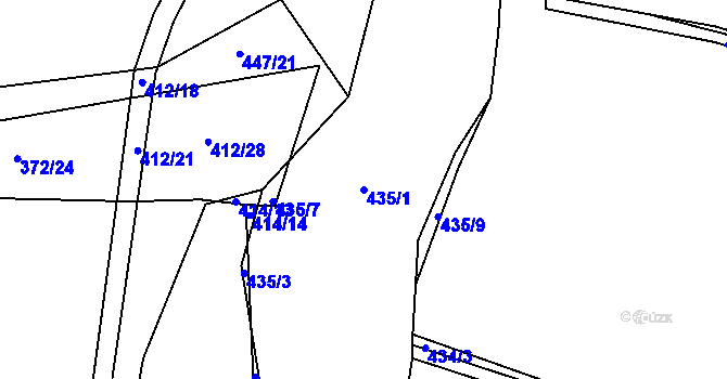 Parcela st. 435/1 v KÚ Rovná u Strakonic, Katastrální mapa