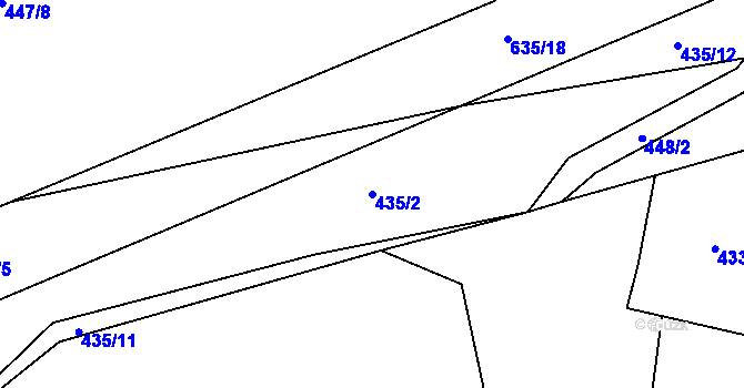 Parcela st. 435/2 v KÚ Rovná u Strakonic, Katastrální mapa