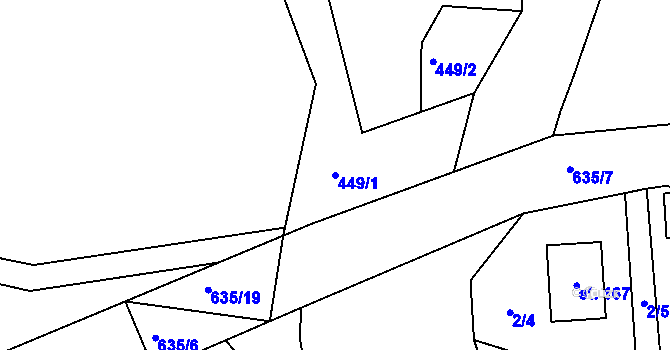 Parcela st. 449/1 v KÚ Rovná u Strakonic, Katastrální mapa