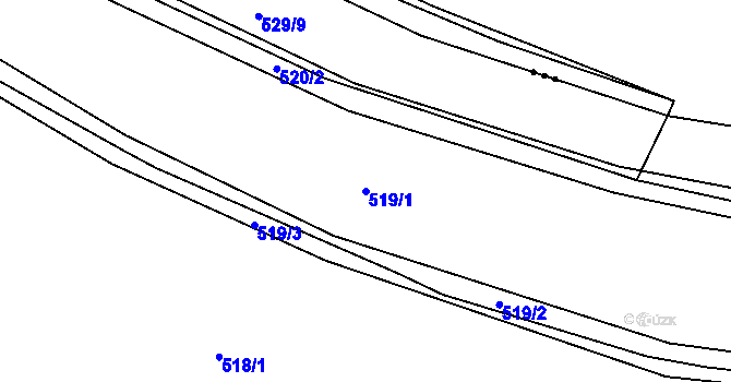 Parcela st. 519/1 v KÚ Rovná u Strakonic, Katastrální mapa