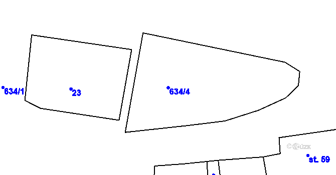 Parcela st. 634/4 v KÚ Rovná u Strakonic, Katastrální mapa