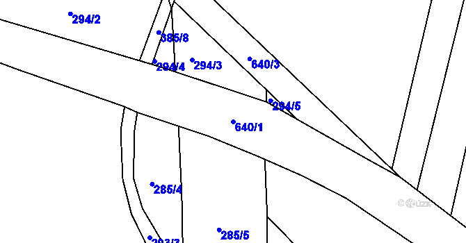 Parcela st. 640/1 v KÚ Rovná u Strakonic, Katastrální mapa
