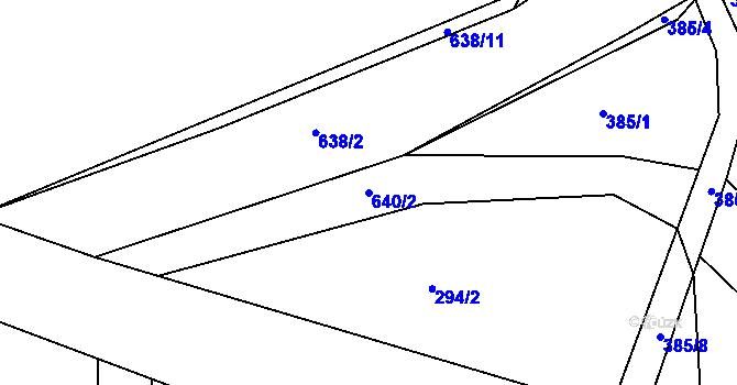 Parcela st. 640/2 v KÚ Rovná u Strakonic, Katastrální mapa