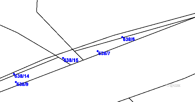 Parcela st. 638/7 v KÚ Rovná u Strakonic, Katastrální mapa