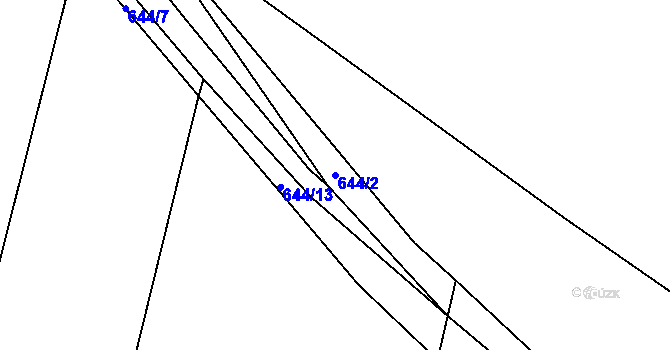 Parcela st. 644/2 v KÚ Rovná u Strakonic, Katastrální mapa