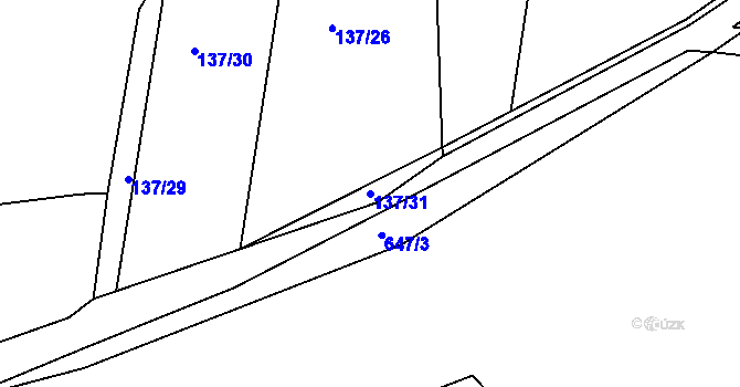Parcela st. 137/31 v KÚ Rovná u Strakonic, Katastrální mapa