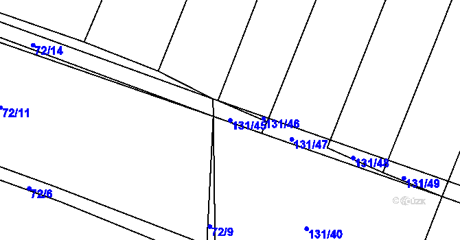 Parcela st. 131/45 v KÚ Rovná u Strakonic, Katastrální mapa
