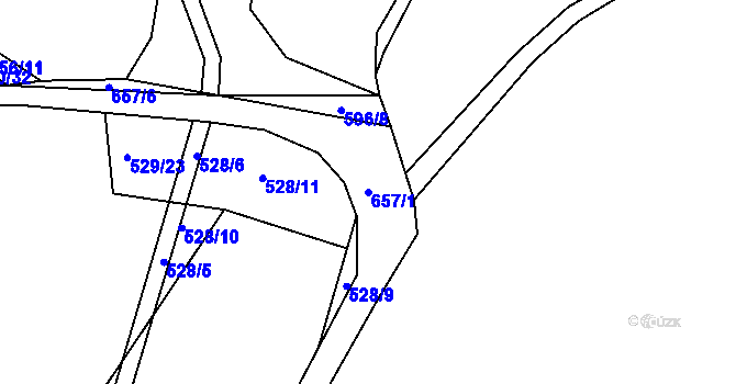 Parcela st. 657/1 v KÚ Rovná u Strakonic, Katastrální mapa