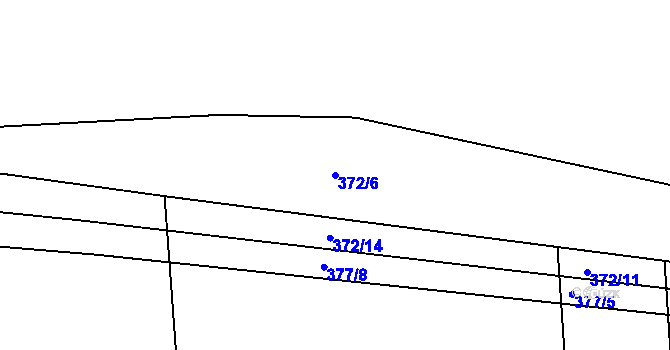 Parcela st. 372/6 v KÚ Rovná u Strakonic, Katastrální mapa