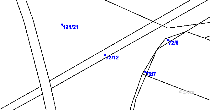 Parcela st. 72/12 v KÚ Rovná u Strakonic, Katastrální mapa