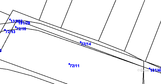 Parcela st. 72/14 v KÚ Rovná u Strakonic, Katastrální mapa