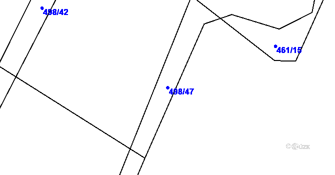 Parcela st. 498/47 v KÚ Rovná u Strakonic, Katastrální mapa