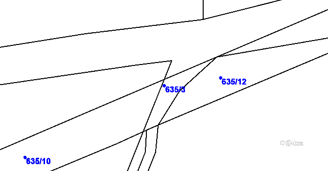 Parcela st. 635/3 v KÚ Rovná u Strakonic, Katastrální mapa