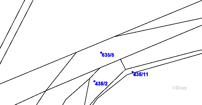 Parcela st. 635/5 v KÚ Rovná u Strakonic, Katastrální mapa
