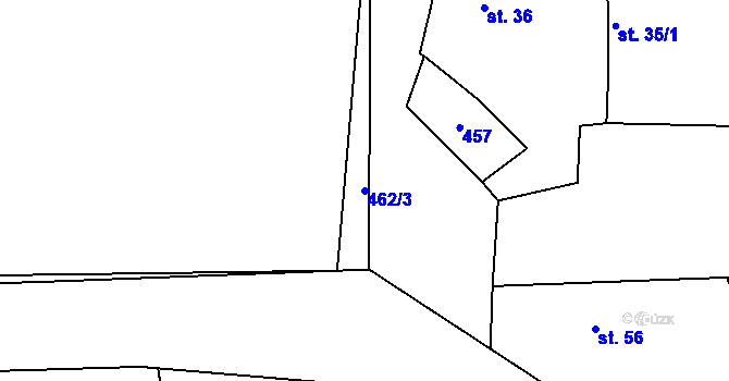 Parcela st. 462/3 v KÚ Rovná u Strakonic, Katastrální mapa