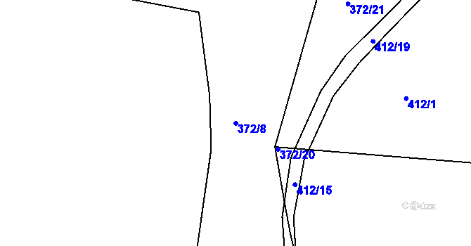 Parcela st. 372/8 v KÚ Rovná u Strakonic, Katastrální mapa