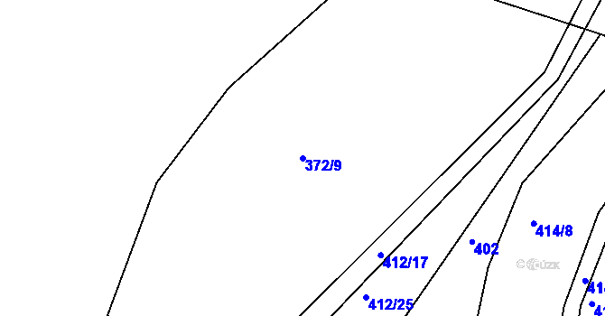 Parcela st. 372/9 v KÚ Rovná u Strakonic, Katastrální mapa