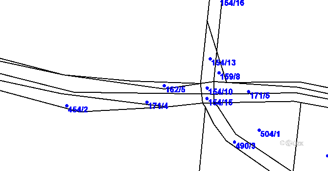 Parcela st. 162/5 v KÚ Rovná u Strakonic, Katastrální mapa
