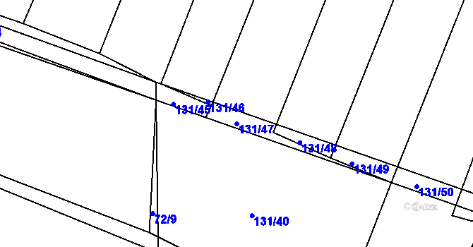 Parcela st. 131/47 v KÚ Rovná u Strakonic, Katastrální mapa
