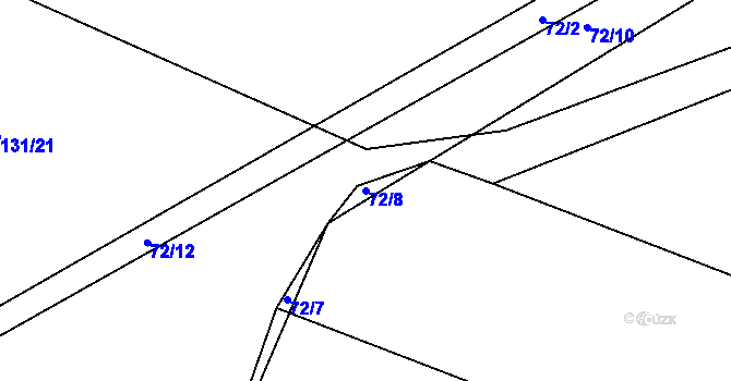 Parcela st. 72/8 v KÚ Rovná u Strakonic, Katastrální mapa