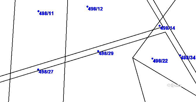 Parcela st. 498/29 v KÚ Rovná u Strakonic, Katastrální mapa