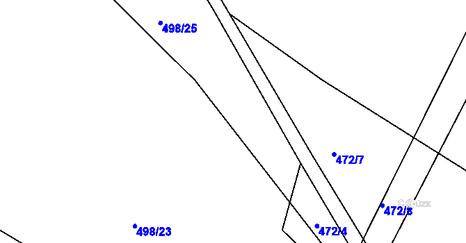 Parcela st. 498/21 v KÚ Rovná u Strakonic, Katastrální mapa