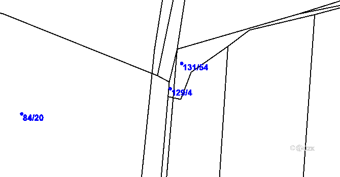 Parcela st. 129/4 v KÚ Rovná u Strakonic, Katastrální mapa