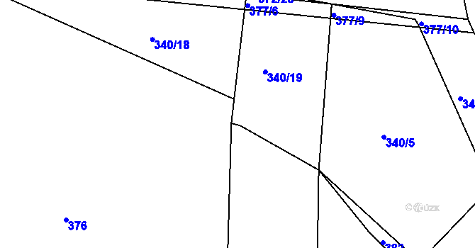 Parcela st. 340/13 v KÚ Rovná u Strakonic, Katastrální mapa