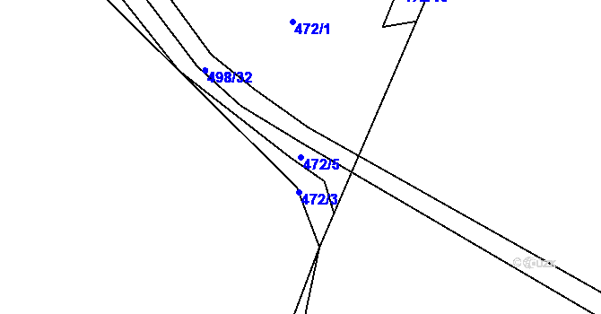 Parcela st. 472/5 v KÚ Rovná u Strakonic, Katastrální mapa