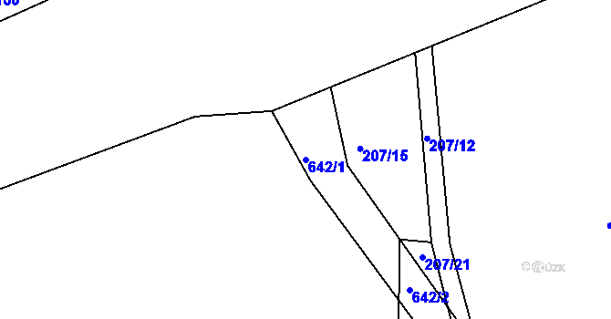 Parcela st. 642/1 v KÚ Rovná u Strakonic, Katastrální mapa