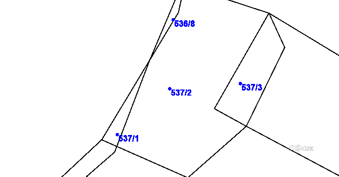 Parcela st. 537/2 v KÚ Rovná u Strakonic, Katastrální mapa