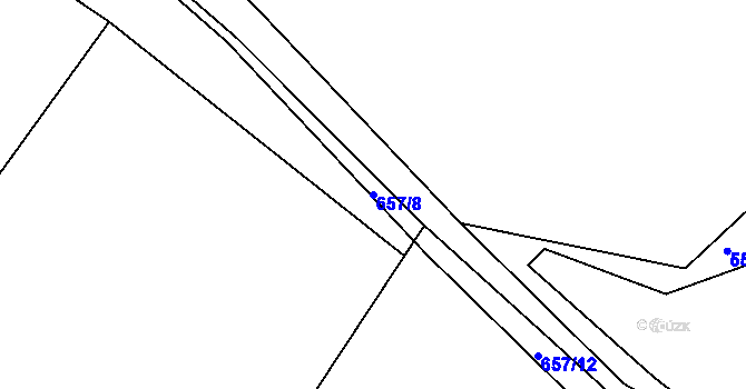 Parcela st. 657/8 v KÚ Rovná u Strakonic, Katastrální mapa
