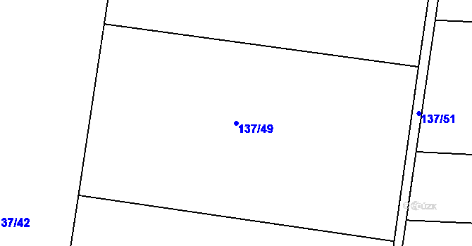 Parcela st. 137/49 v KÚ Rovná u Strakonic, Katastrální mapa