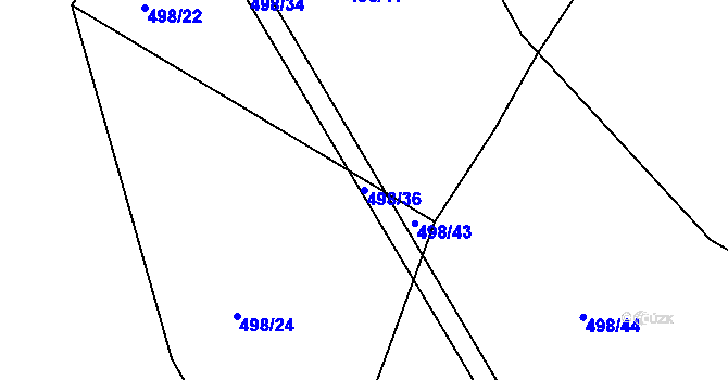 Parcela st. 498/36 v KÚ Rovná u Strakonic, Katastrální mapa
